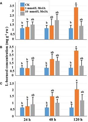 Transcriptome analysis revealed the role of moderate exogenous methyl jasmonate treatments in enhancing the metabolic pathway of L-borneol in the Blumea balsamifera